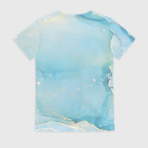 Женская футболка Голубая Акварель / 3D-принт – фото 2