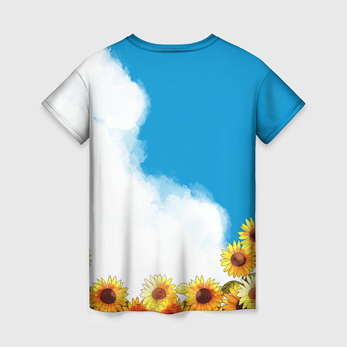 Женская футболка Саю и Подсолнухи / 3D-принт – фото 2