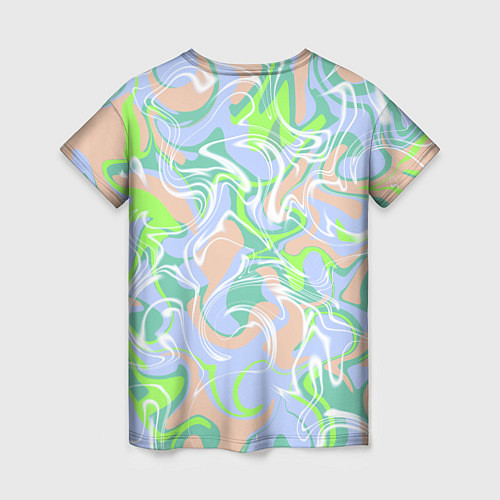 Женская футболка Разноцветные разводы красок / 3D-принт – фото 2