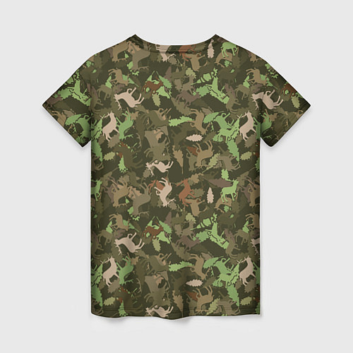 Женская футболка Лоси в дубовом лесу / 3D-принт – фото 2