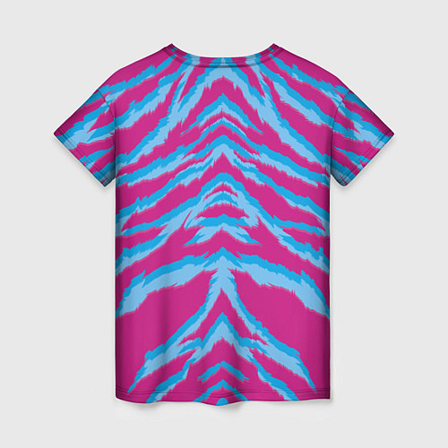 Женская футболка Неоновая шкура тигра / 3D-принт – фото 2