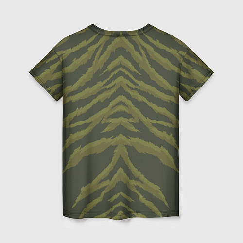 Женская футболка Милитари шкура тигра / 3D-принт – фото 2