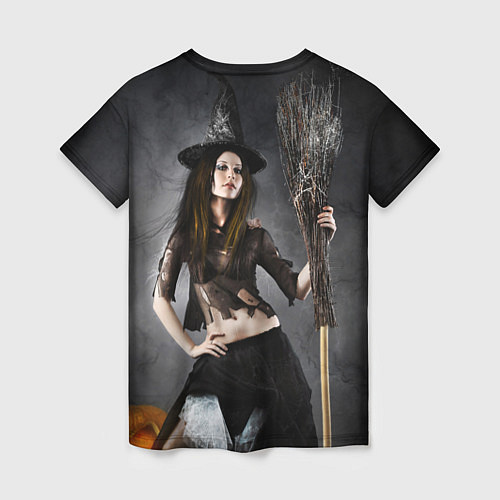 Женская футболка Милая ведьма с метлой / 3D-принт – фото 2