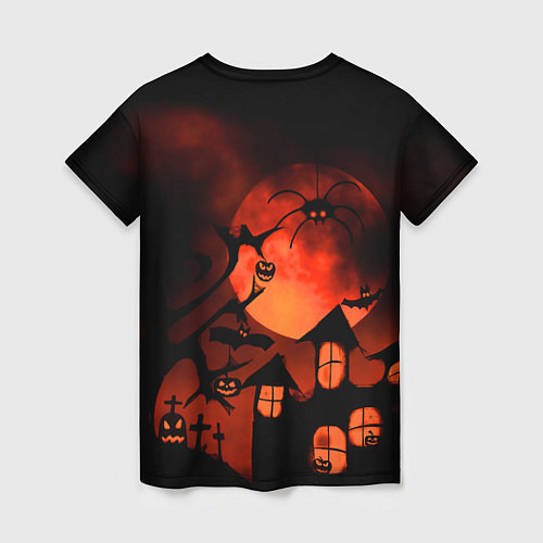 Женская футболка Красная луна на Хэллоуин / 3D-принт – фото 2