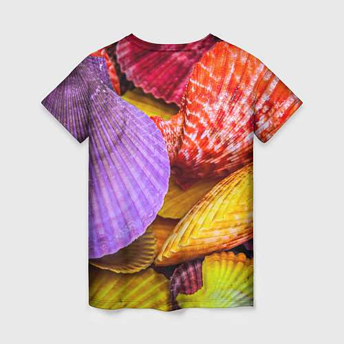 Женская футболка Разноцветные ракушки multicolored seashells / 3D-принт – фото 2