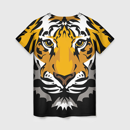 Женская футболка Суровый взгляд тигра / 3D-принт – фото 2