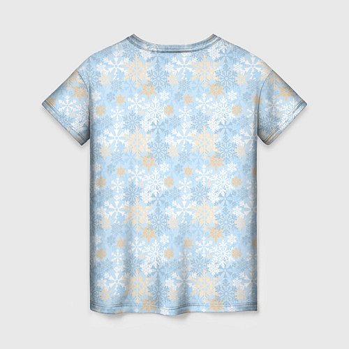 Женская футболка Узоры Снежинки / 3D-принт – фото 2