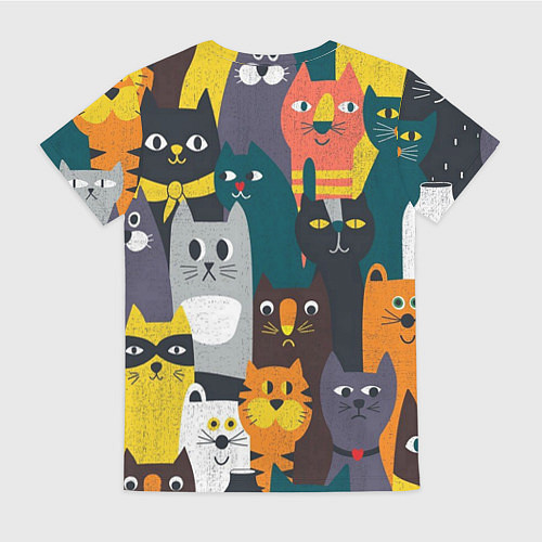 Женская футболка Крутые коты / 3D-принт – фото 2