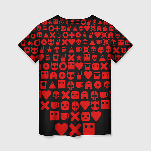 Женская футболка Любовь, смерть и роботы пиктограммы / 3D-принт – фото 2