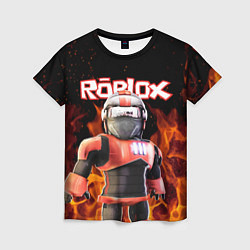 Женская футболка ROBLOX FIRE РОБЛОКС ОГОНЬ ПОЖАРНЫЙ