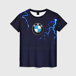 Футболка женская BMW разряд молнии, цвет: 3D-принт