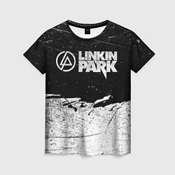 Футболка женская Линкин Парк Лого Рок ЧБ Linkin Park Rock, цвет: 3D-принт