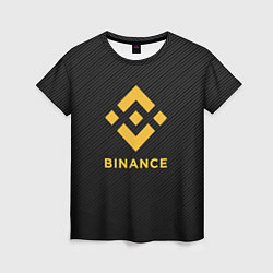 Футболка женская БИНАНС ЛОГО CARBON BINANCE LOGO, цвет: 3D-принт