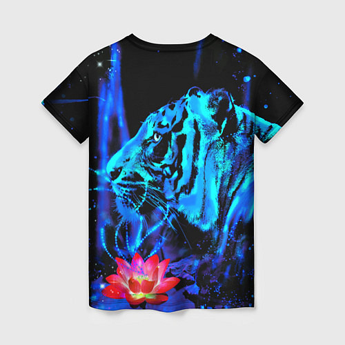 Женская футболка Синий водяной тигр / 3D-принт – фото 2