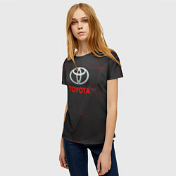 Футболка женская Toyota Тонкие линии неона, цвет: 3D-принт — фото 2