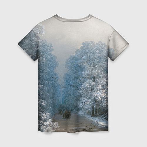 Женская футболка Зимний пейзаж картина маслом / 3D-принт – фото 2