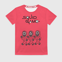 Футболка женская Игра в кальмара: шагающие стражники, цвет: 3D-принт