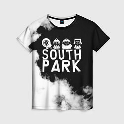 Футболка женская Все пацаны на черном фоне Южный Парк, цвет: 3D-принт