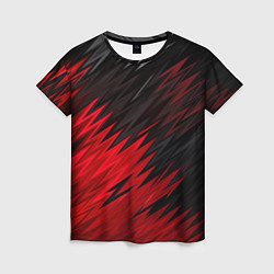 Женская футболка ЧЁРНО КРАСНЫЕ КРАСКИ RED BLACK STRIPES
