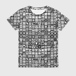 Футболка женская Geometry Dash: BW Pattern, цвет: 3D-принт