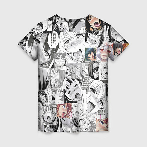 Женская футболка AHEGAO фон из девочек / 3D-принт – фото 2