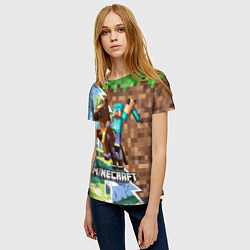 Футболка женская Майнкрафт двойной фон разделенный молнией, цвет: 3D-принт — фото 2