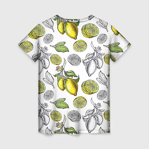Женская футболка Лимонный паттерн / 3D-принт – фото 2