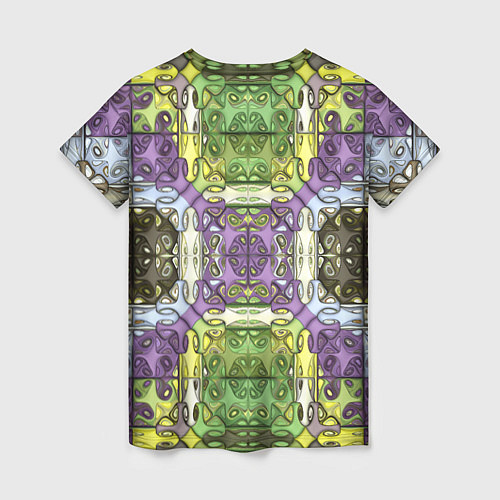 Женская футболка Коллекция Фрактальная мозаика Фиолетово-зеленый / 3D-принт – фото 2