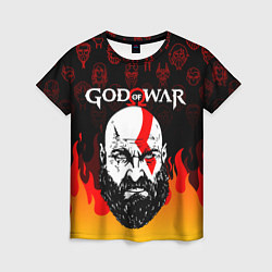 Женская футболка GOD OF WAR ГОД ОФ ВАР FIRE ART УЗОР