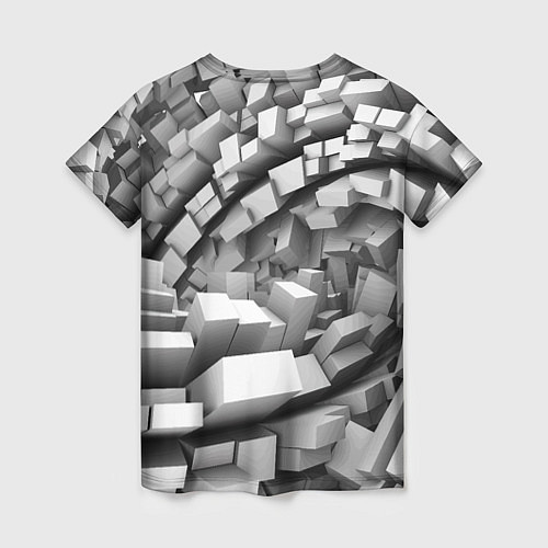 Женская футболка Геометрическая объёмная абстракция / 3D-принт – фото 2