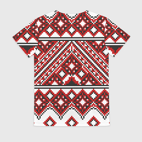 Женская футболка Русский узор, геометрическая вышивка / 3D-принт – фото 2