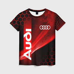 Женская футболка AUDI АУДИ SPORT СПОРТ RED AND BLACK