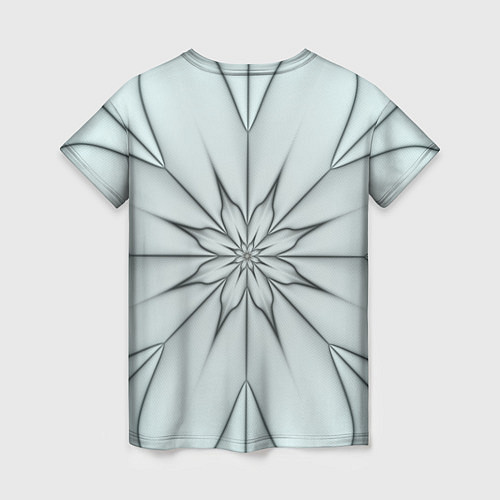 Женская футболка Абстрактный цветок Серо-голубой 1-30 / 3D-принт – фото 2