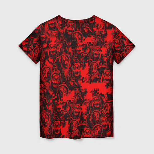 Женская футболка LA CASA DE PAPEL RED CODE PATTERN / 3D-принт – фото 2