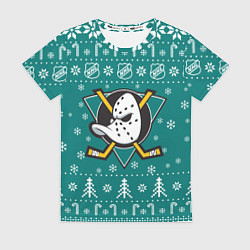 Футболка женская Анахайм Дакс Новогодний, цвет: 3D-принт