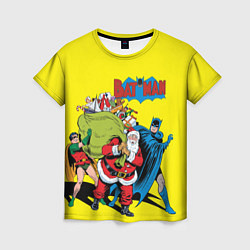 Футболка женская Batman, Robin & Santa!, цвет: 3D-принт