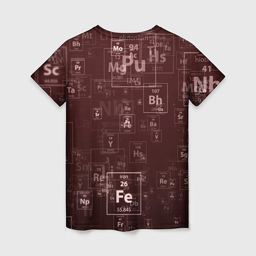 Женская футболка Fe - Таблица Менделеева / 3D-принт – фото 2