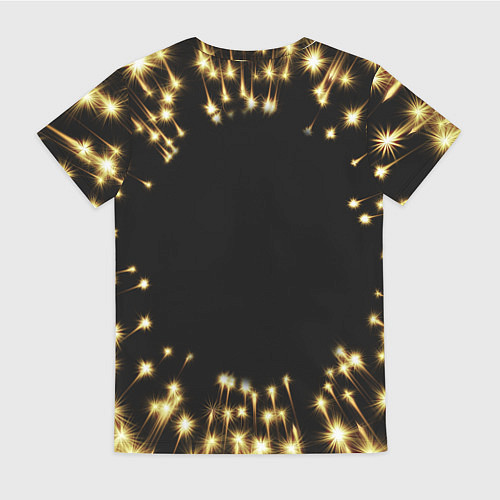 Женская футболка Фейерверк Санта / 3D-принт – фото 2