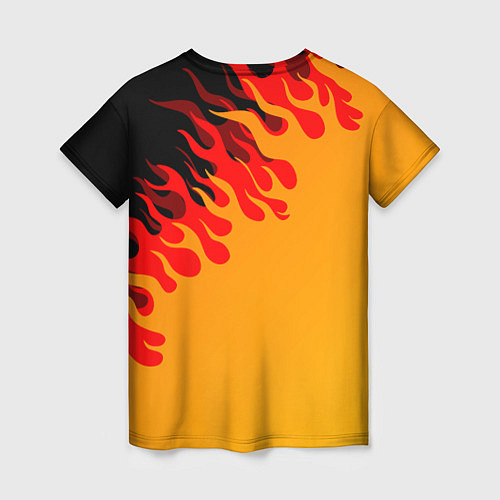 Женская футболка Geometry Dash пламя огня / 3D-принт – фото 2