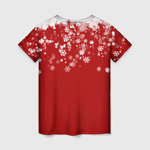 Женская футболка Geometry Dash - Новогодние снежинки / 3D-принт – фото 2