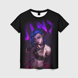 Женская футболка JINX ARCANE НАДПИСЬ LEAGUE OF LEGENDS