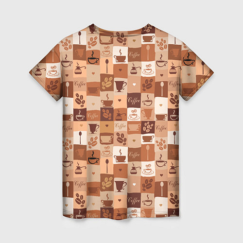 Женская футболка Кофейная Символика / 3D-принт – фото 2