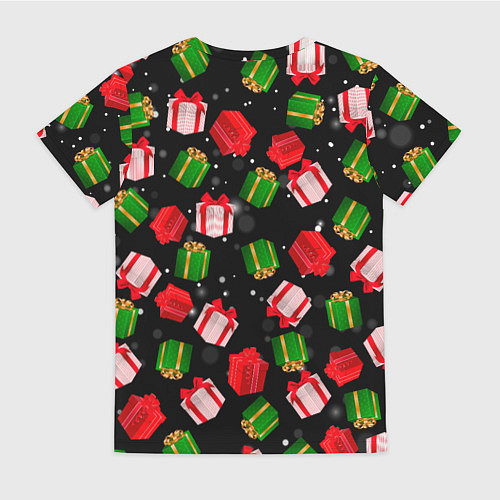 Женская футболка Новогодние подарки и Олень / 3D-принт – фото 2