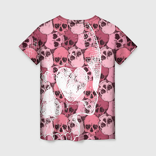 Женская футболка Любителям черепов с любовью / 3D-принт – фото 2