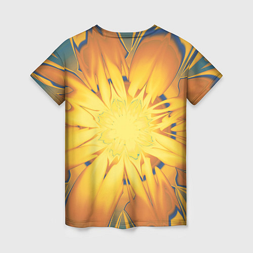 Женская футболка Солнечный цветок Абстракция 535-332-32 / 3D-принт – фото 2