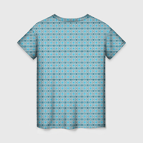 Женская футболка Новогодний узор голубой / 3D-принт – фото 2