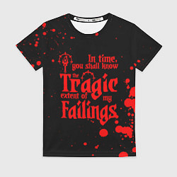 Женская футболка DARKEST DUNGEON RED, БРЫЗГИ КРОВИ