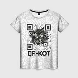 Футболка женская QR код котик, цвет: 3D-принт