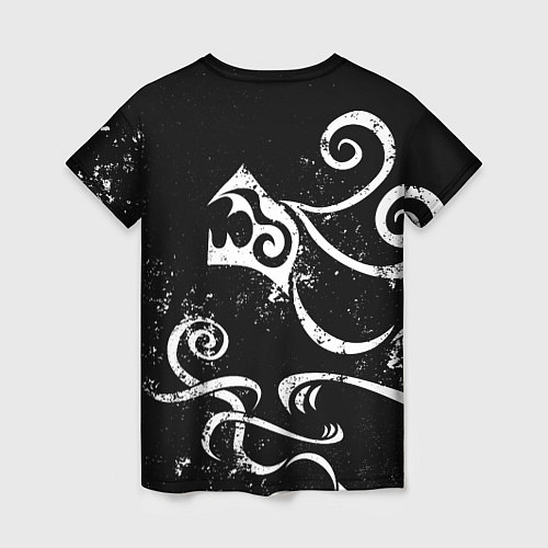 Женская футболка ТАТУИРОВКА ДРАКЕНА WHITE AND BLACK / 3D-принт – фото 2