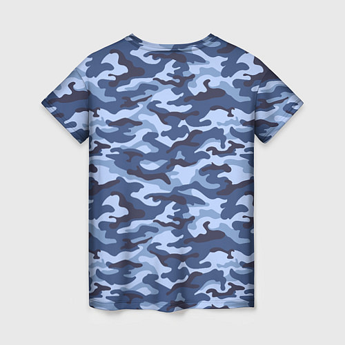 Женская футболка Синий Камуфляж Camouflage / 3D-принт – фото 2